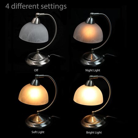 Elegant Designs Mini Modern Bankers Desk Lamp with Touch Dimmer Control LT2029-BSN